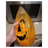 Decorative Jack-O-Lantern Glass Hurricane vase with Cone Top and Ring