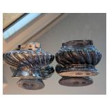 Crystal Cut Glass Decanter Set with Silver-Tone Lids