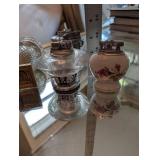 Crystal Cut Glass Decanter Set with Silver-Tone Lids