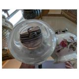Crystal Cut Glass Decanter Set with Silver-Tone Lids