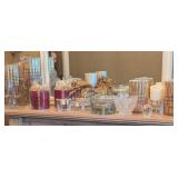 Crystal Glassware Lot - Vases, Hurricanes, Bowls & Serving Pieces