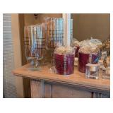 Crystal Glassware Lot - Vases, Hurricanes, Bowls & Serving Pieces