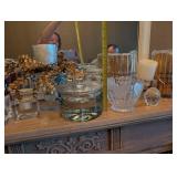 Crystal Glassware Lot - Vases, Hurricanes, Bowls & Serving Pieces