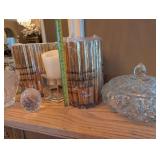 Crystal Glassware Lot - Vases, Hurricanes, Bowls & Serving Pieces