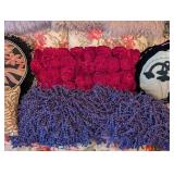 Assorted Textured Throw Pillows - Velvet, Faux Fur & Beaded Accents