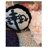 Assorted Textured Throw Pillows - Velvet, Faux Fur & Beaded Accents