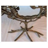 Anthropologie Floral Leaf Metal Mirror Frame - Round, 9-10 Inch Diameter