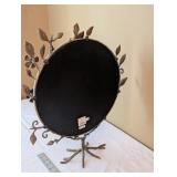 Anthropologie Floral Leaf Metal Mirror Frame - Round, 9-10 Inch Diameter