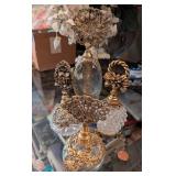 Assorted Decorative Perfume Bottles - Ornate Metal Filigree & Cut-Glass
