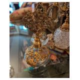 Assorted Decorative Perfume Bottles - Ornate Metal Filigree & Cut-Glass