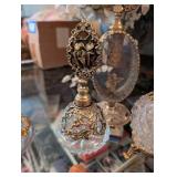 Assorted Decorative Perfume Bottles - Ornate Metal Filigree & Cut-Glass