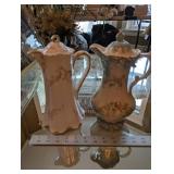 Havland France Porcelain Teapots with Floral Pattern - Lidded Pair (Lot of 2)