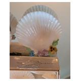 Assorted Large White Scallop Shells with Pastel Floral Accents - Craft & Decor