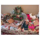 Assorted Christmas Decorations - Wreath, Garlands & Tinsel