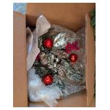 Assorted Christmas Decorations - Wreath, Garlands & Tinsel