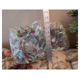 Assorted Christmas Decorations - Wreath, Garlands & Tinsel