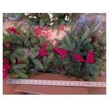 Assorted Christmas Decorations - Wreath, Garlands & Tinsel