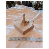 Paris Eiffel Tower Wooden Miniature Diorama on Display Base