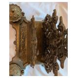 Vintage Brass Art Nouveau Desk Organizer & Inkwell - Ornate Antique Office Decor