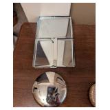 Assorted Vintage Vanity Compacts & Accessories - Turquoise Ring Case & Marbled Enamel Compact