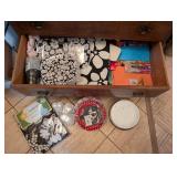 The Indoor Outdoor Tablecloth 70in Round - Black & White Floral with Napkins & Plates