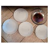 The Indoor Outdoor Tablecloth 70in Round - Black & White Floral with Napkins & Plates