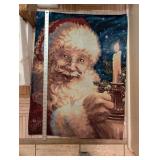 Assorted Christmas Decor - Garland, Berry Spray, Rug & Glassware