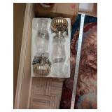 Assorted Christmas Decor - Garland, Berry Spray, Rug & Glassware
