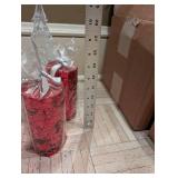 Crystal Glass Christmas Tree Figurines Emerald Green & Clear and Neimen Marcus Holiday Snowglobe