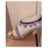 Decorative Painted Ceramic Clogs - Hand Painted Dutch Shoes (Lot of 6)