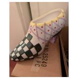 Decorative Painted Ceramic Clogs - Hand Painted Dutch Shoes (Lot of 6)
