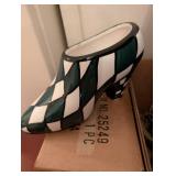 Decorative Painted Ceramic Clogs - Hand Painted Dutch Shoes (Lot of 6)