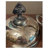 Meriden Silver Plate Co. 2319 Covered Tureen Set - 3-Piece Floral Engraved