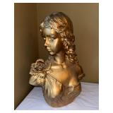 TC 1999 Classical Female Bust Statue Faux Bronze Finish 21 in Decor