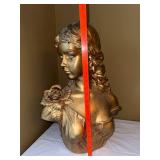 TC 1999 Classical Female Bust Statue Faux Bronze Finish 21 in Decor
