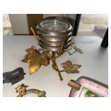 Vintage Decorative Desk Vanity Lot Porcelain Tray Dansk Bull Ashtray