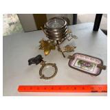Vintage Decorative Desk Vanity Lot Porcelain Tray Dansk Bull Ashtray