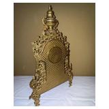 Italian Rococo Style Mantel Clock Gilt Metal Quartz 21in Tall