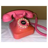 Grand Phone Pink Retro Style Push Button Desk Telephone Flash Redial