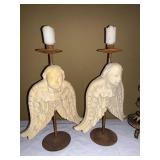 Mark Roberts Jester Candleholders Pair Figural Harlequin 17in