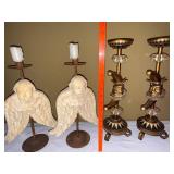 Mark Roberts Jester Candleholders Pair Figural Harlequin 17in