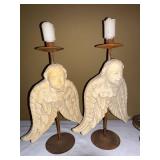 Mark Roberts Jester Candleholders Pair Figural Harlequin 17in