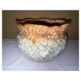 Large Unmarked Art Pottery Planter Jardiniere Scalloped Rim 7.5in