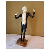 Hand Carved Folk Art Figural Sculpture Painted Standing Man 21in