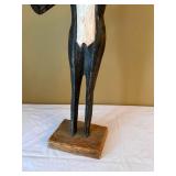 Hand Carved Folk Art Figural Sculpture Painted Standing Man 21in