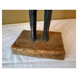 Hand Carved Folk Art Figural Sculpture Painted Standing Man 21in