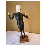 Hand Carved Folk Art Figural Sculpture Painted Standing Man 21in
