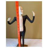 Hand Carved Folk Art Figural Sculpture Painted Standing Man 21in