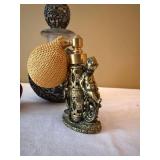 Vintage Vanity Perfume Bottle Lot Filigree Atomizer Jeweled Glass 3 Pc