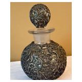 Vintage Vanity Perfume Bottle Lot Filigree Atomizer Jeweled Glass 3 Pc